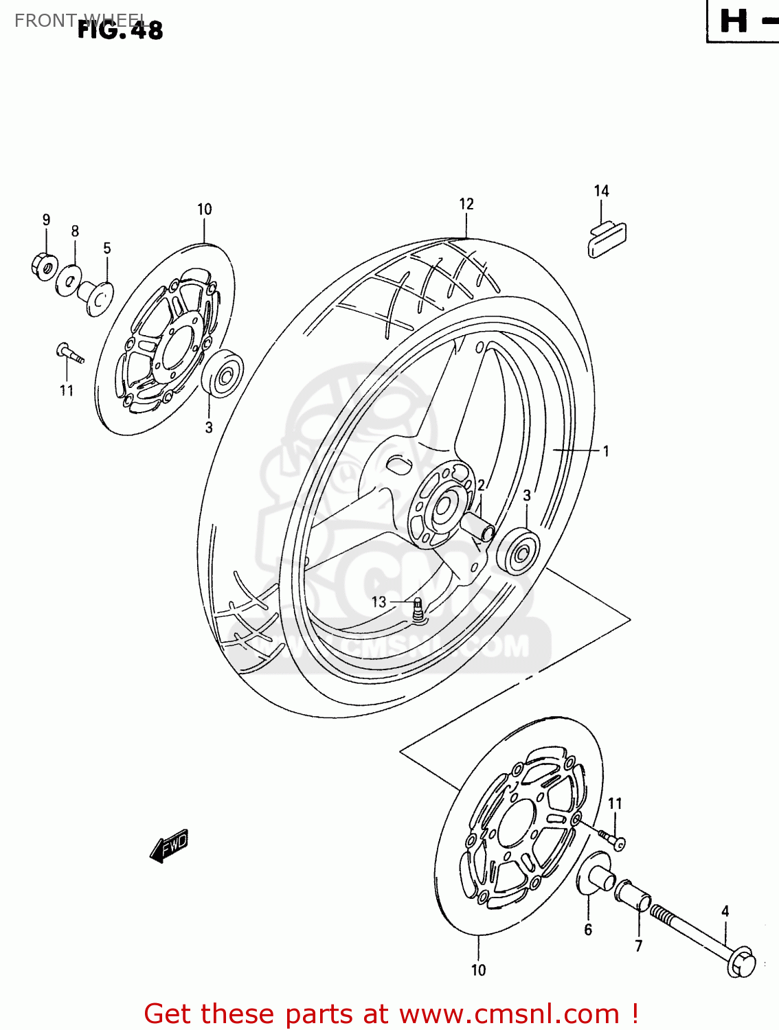 FRONT WHEEL GSX600F 1998 (W) (E02 E04 E17 E22 E25 E34)
