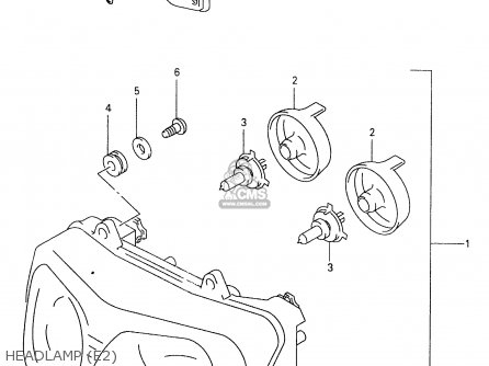 HEADLAMP (E2) - GSX600F 1998 (W) (E02 E04 E17 E22 E25 E34)