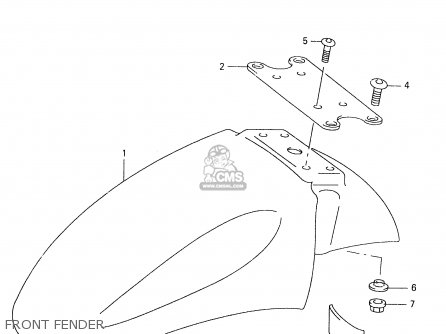 FRONT FENDER - GSX600F 1998 (W) (E02 E04 E17 E22 E25 E34)
