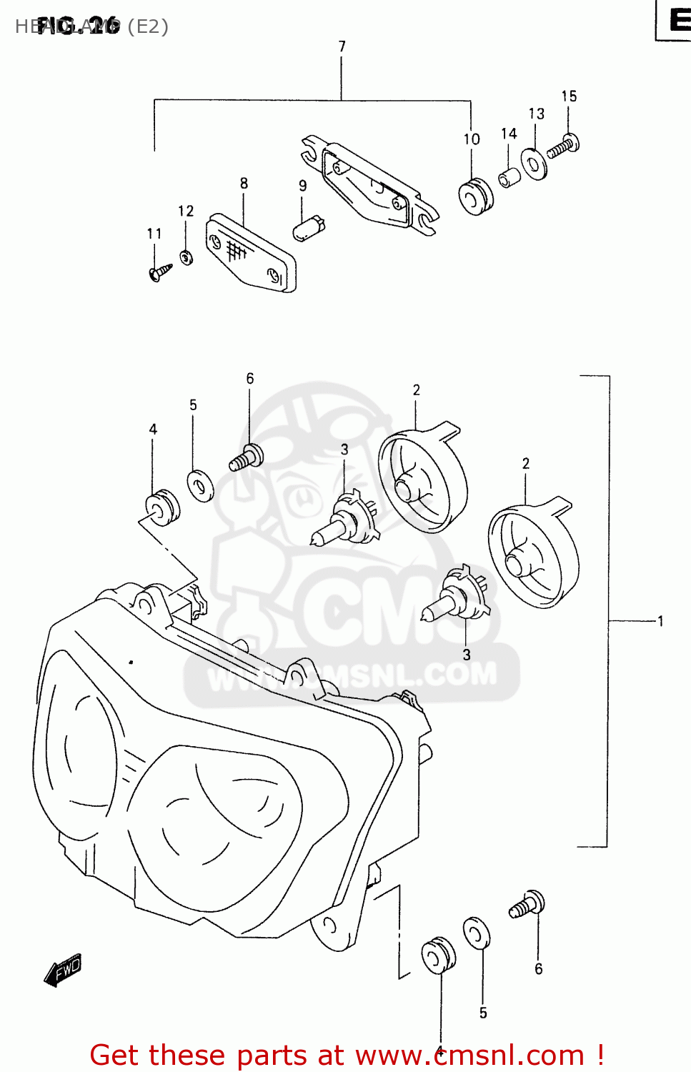 HEADLAMP (E2) GSX600F 1999 (X)