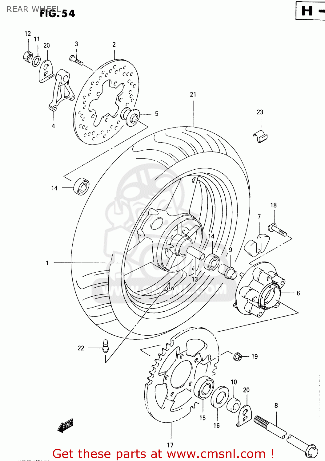 REAR WHEEL GSX600F 1999 (X)