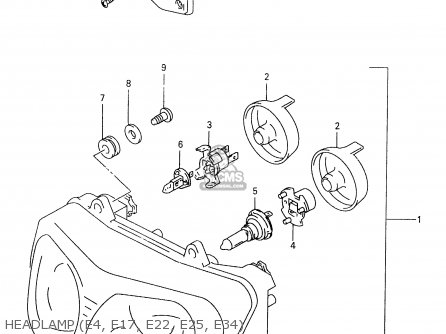 HEADLAMP (E4, E17, E22, E25, E34) - GSX600F 1999 (X)