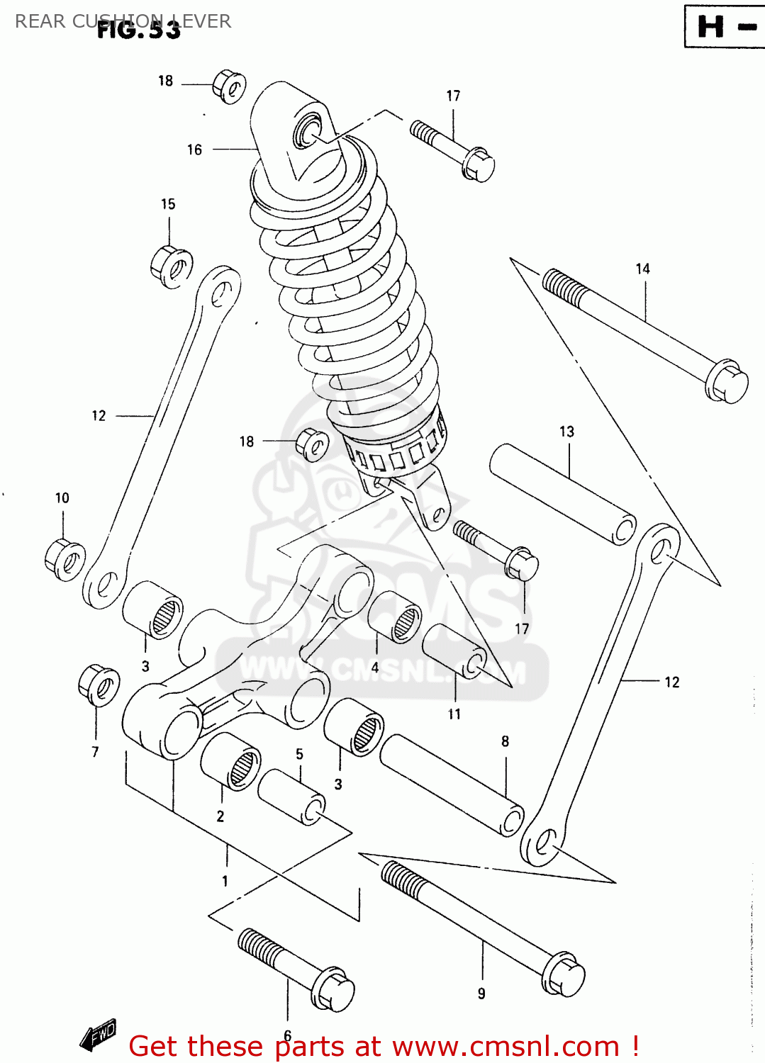 REAR CUSHION LEVER GSX600F 2000 (Y)
