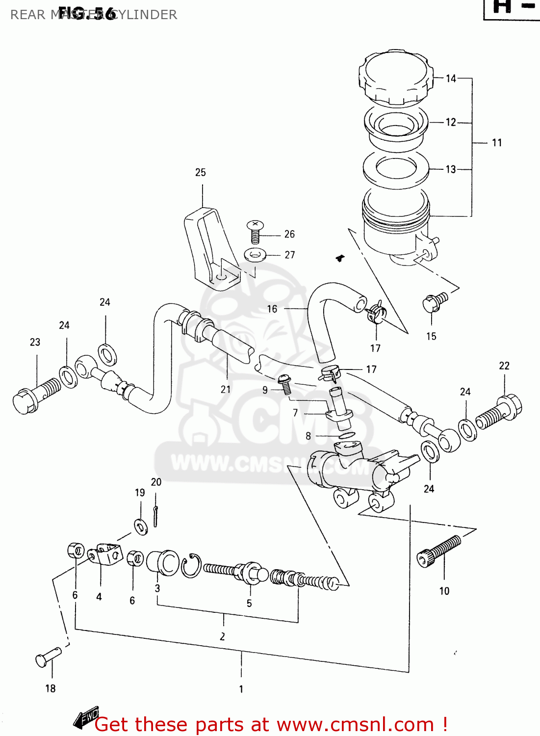 REAR MASTER CYLINDER GSX600F 2000 (Y)