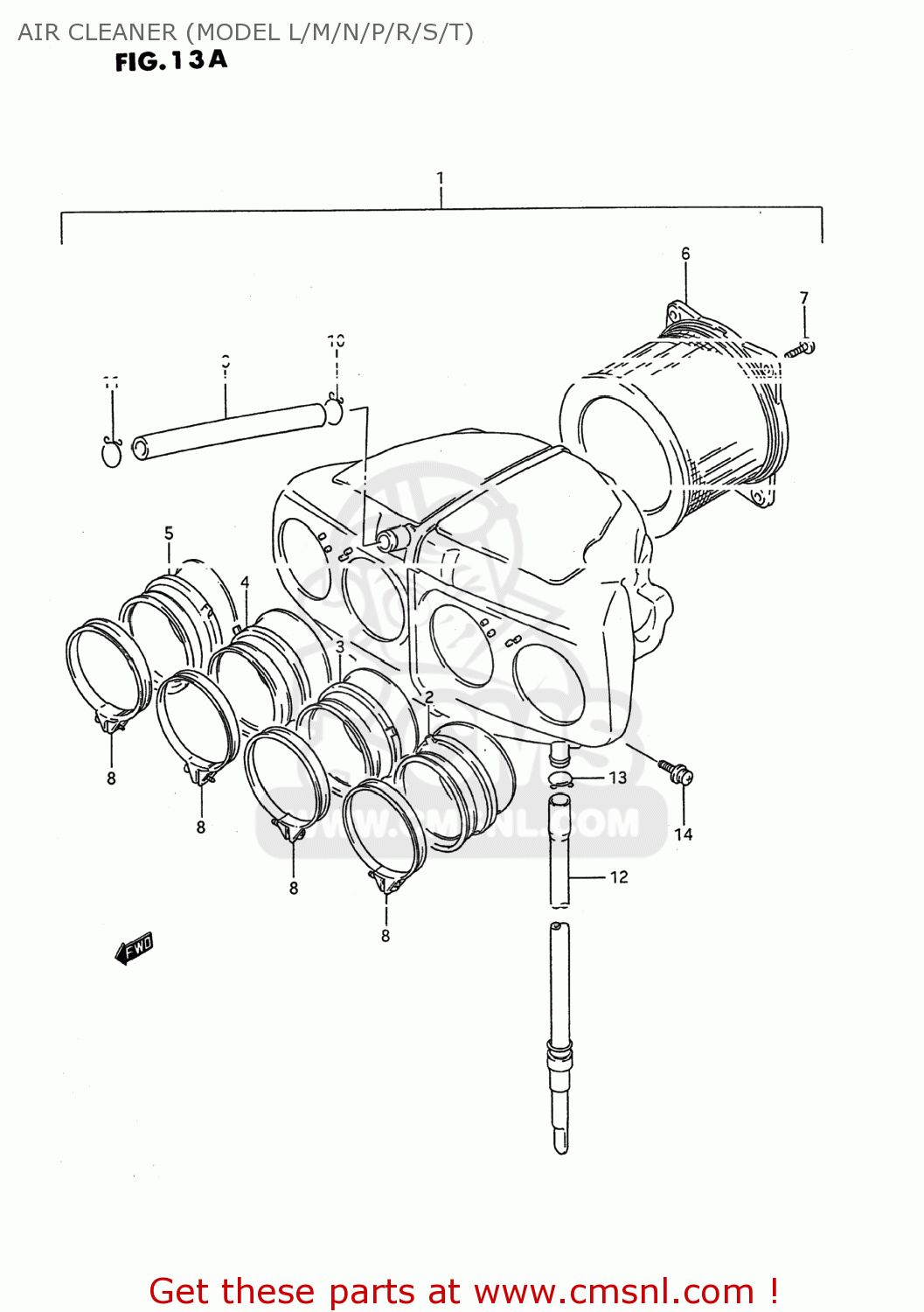 AIR CLEANER (MODEL L/M/N/P/R/S/T) GSX600F KATANA 1988 (J) USA (E03)