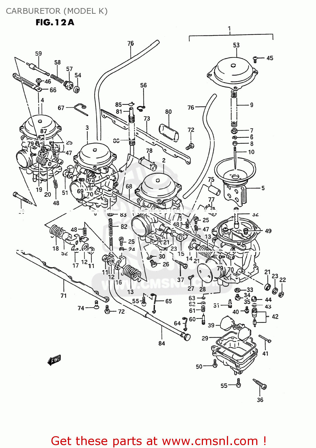 CARBURETOR (MODEL K) GSX600F KATANA 1988 (J) USA (E03)