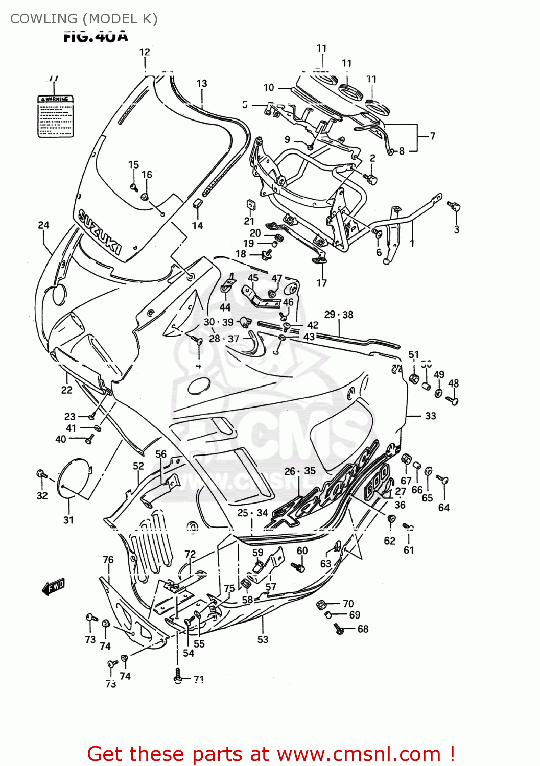 COWLING (MODEL K) GSX600F KATANA 1988 (J) USA (E03)