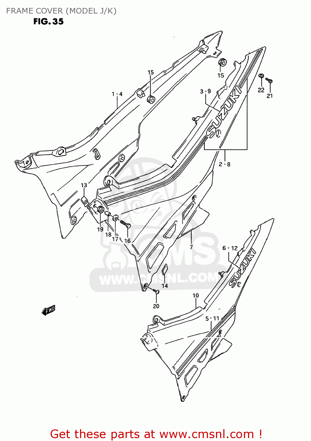FRAME COVER (MODEL J/K) GSX600F KATANA 1988 (J) USA (E03)
