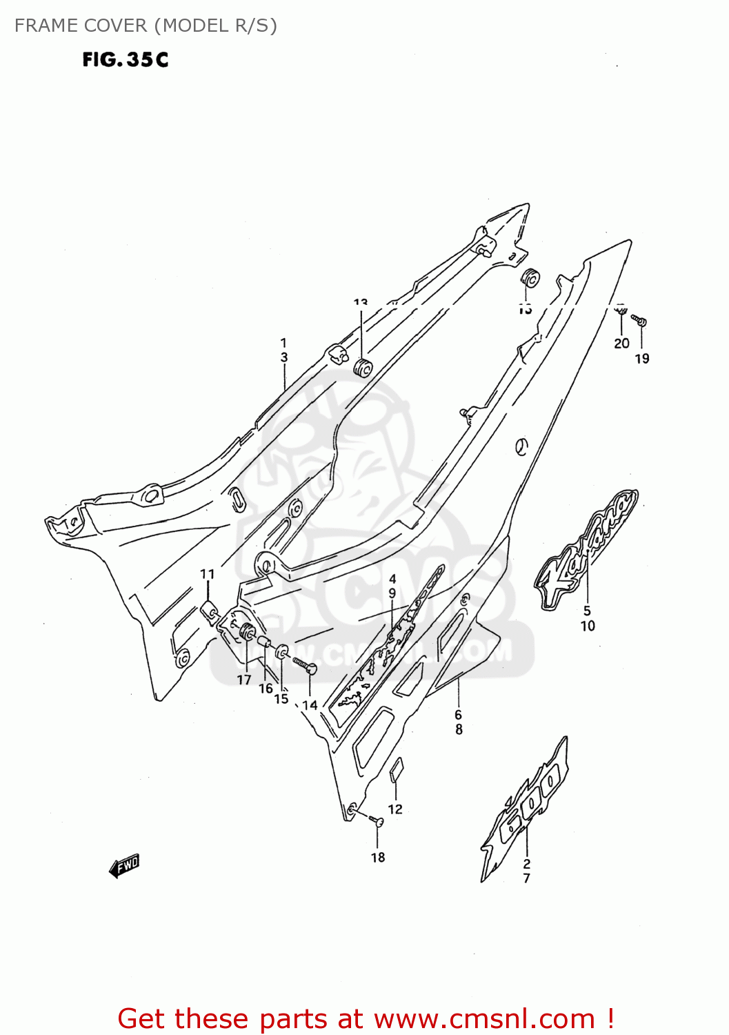 FRAME COVER (MODEL R/S) GSX600F KATANA 1988 (J) USA (E03)