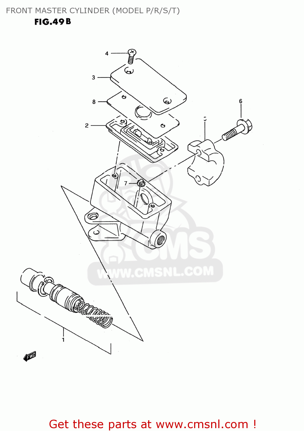 FRONT MASTER CYLINDER (MODEL P/R/S/T) GSX600F KATANA 1988 (J) USA (E03)