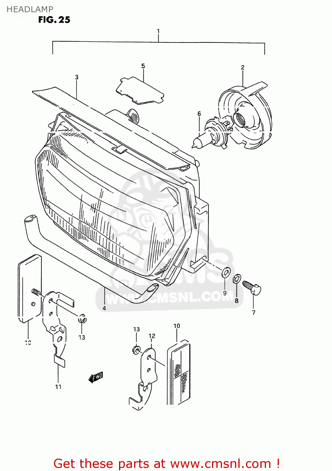 HEADLAMP GSX600F KATANA 1988 (J) USA (E03)