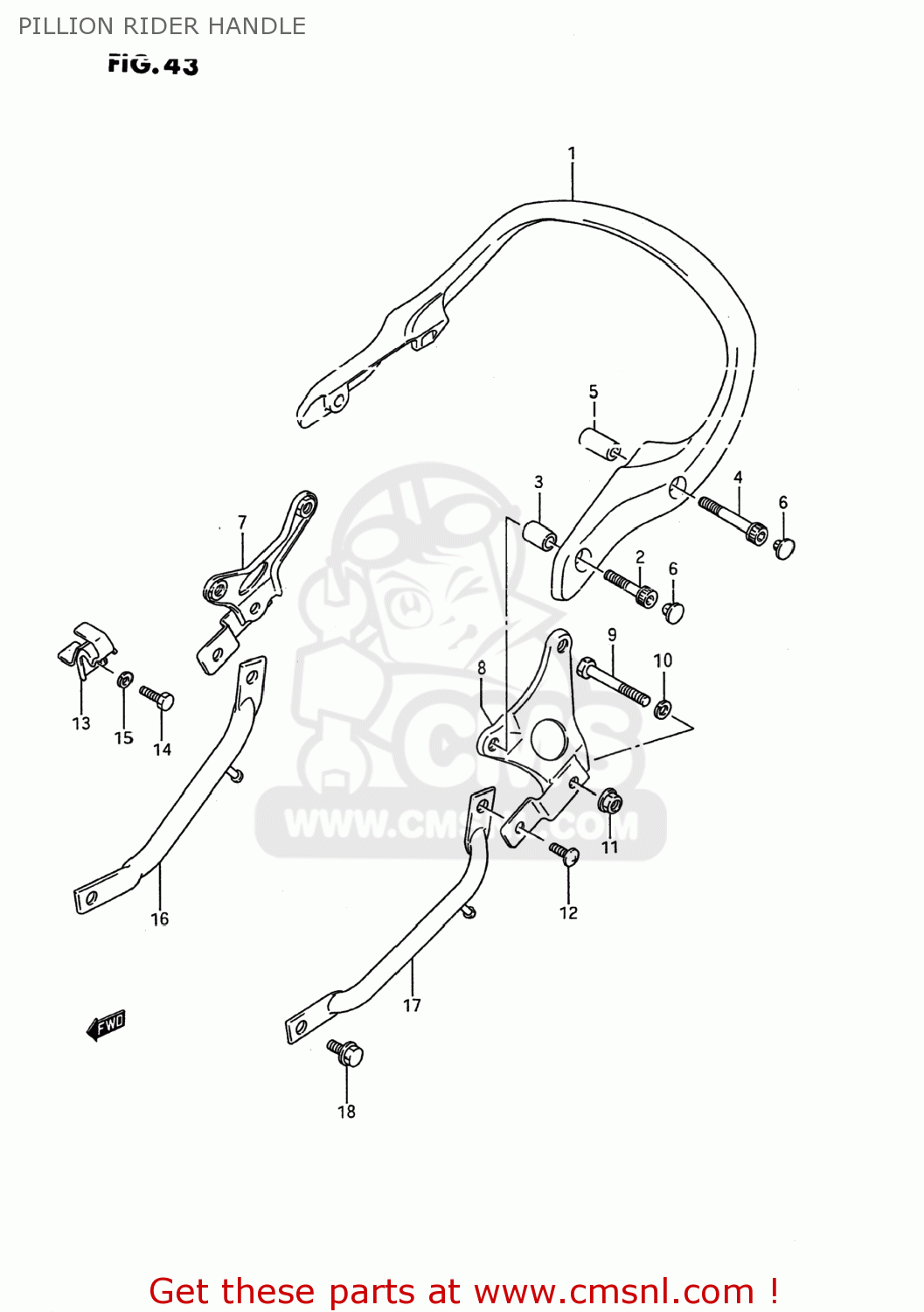 PILLION RIDER HANDLE GSX600F KATANA 1988 (J) USA (E03)