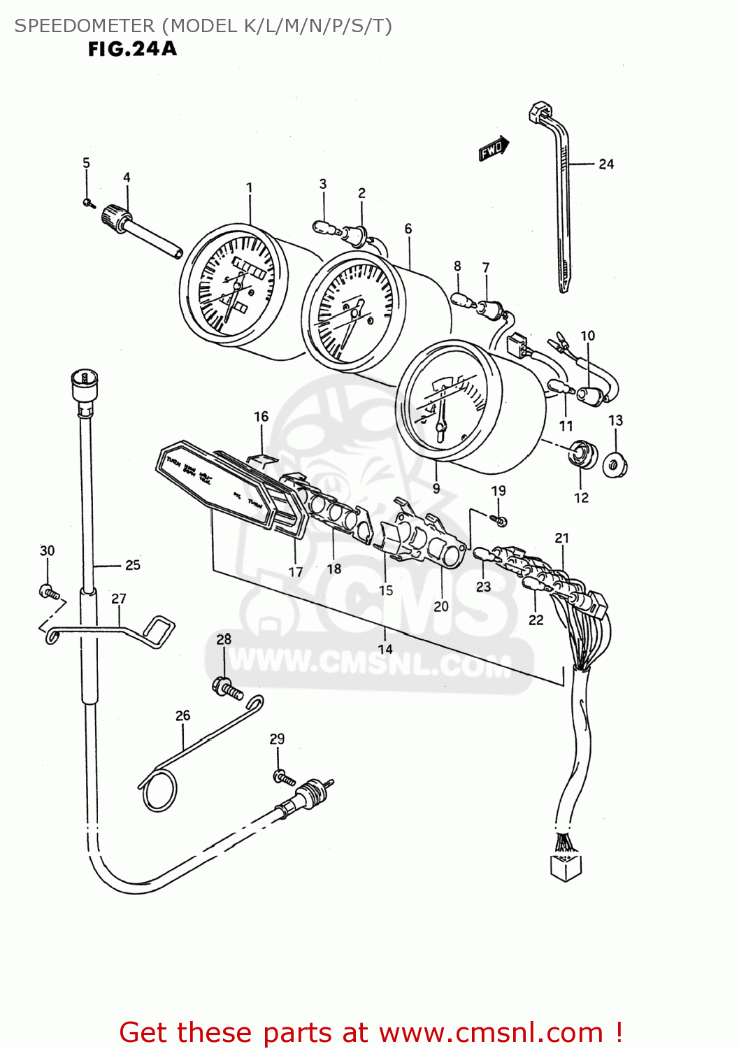 SPEEDOMETER (MODEL K/L/M/N/P/S/T) GSX600F KATANA 1988 (J) USA (E03)