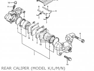 REAR CALIPER (MODEL K/L/M/N) - GSX600F KATANA 1988 (J) USA (E03)