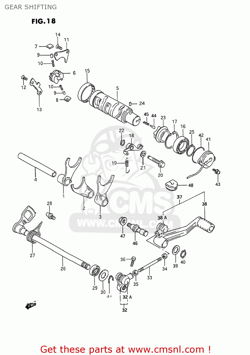 GEAR SHIFTING GSX600F KATANA 1989 (K) USA (E03)