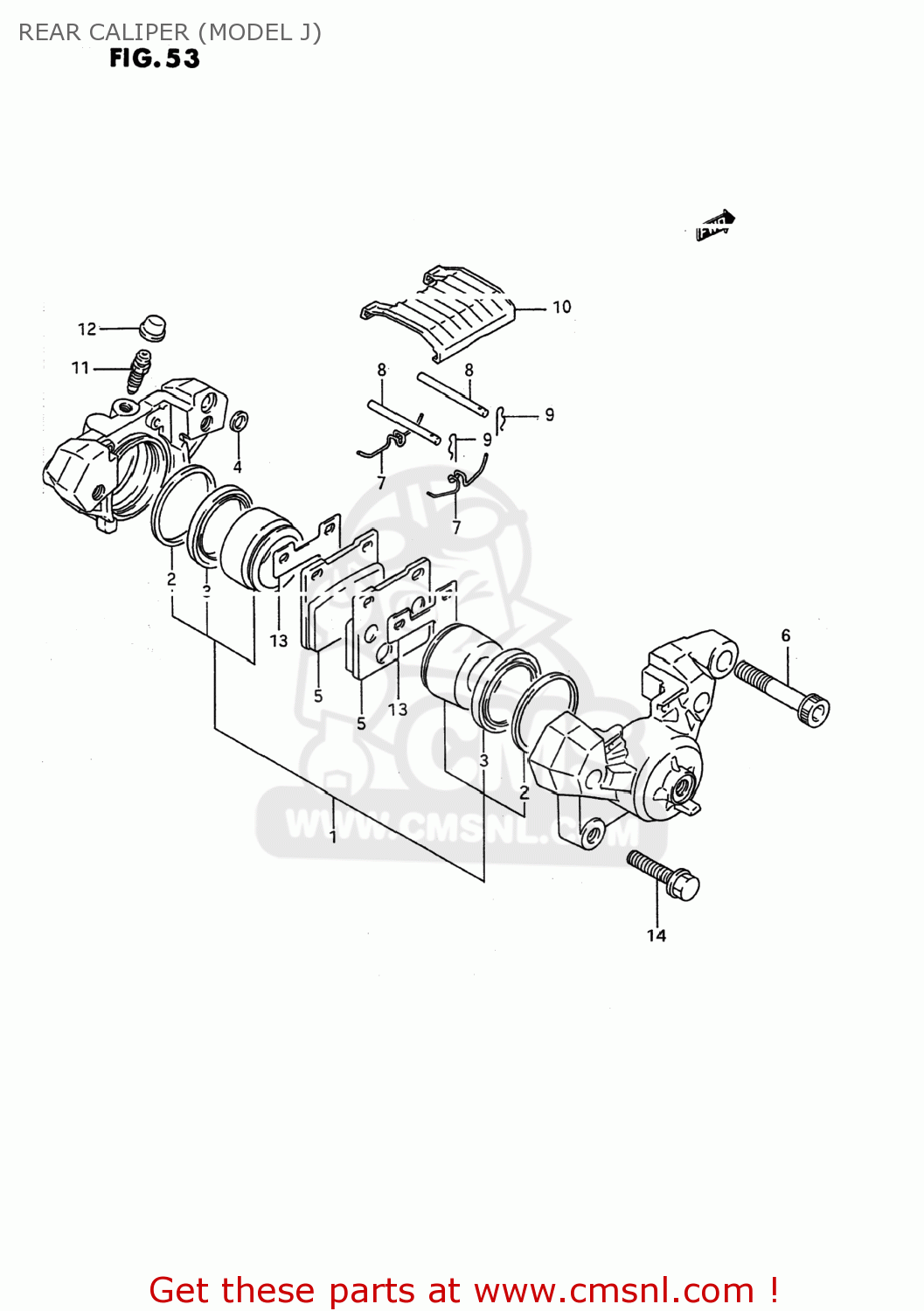REAR CALIPER (MODEL J) GSX600F KATANA 1989 (K) USA (E03)