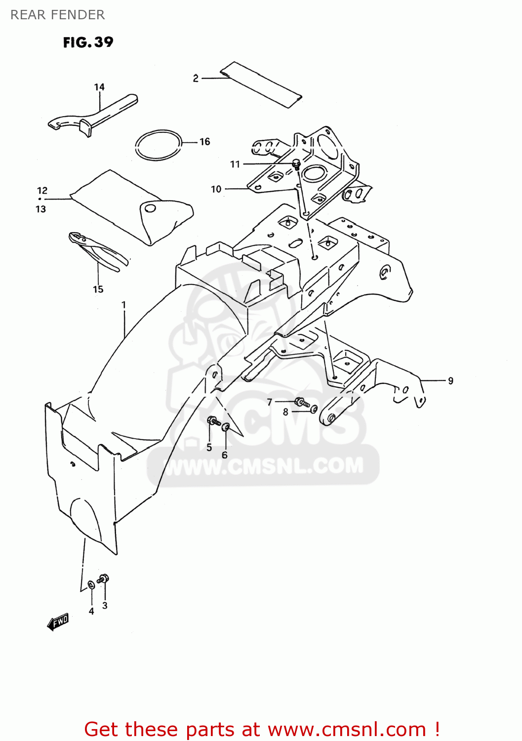 REAR FENDER GSX600F KATANA 1989 (K) USA (E03)