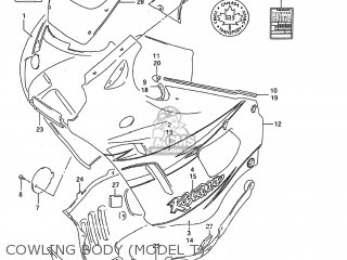 COWLING BODY (MODEL T) - GSX600F KATANA 1989 (K) USA (E03)