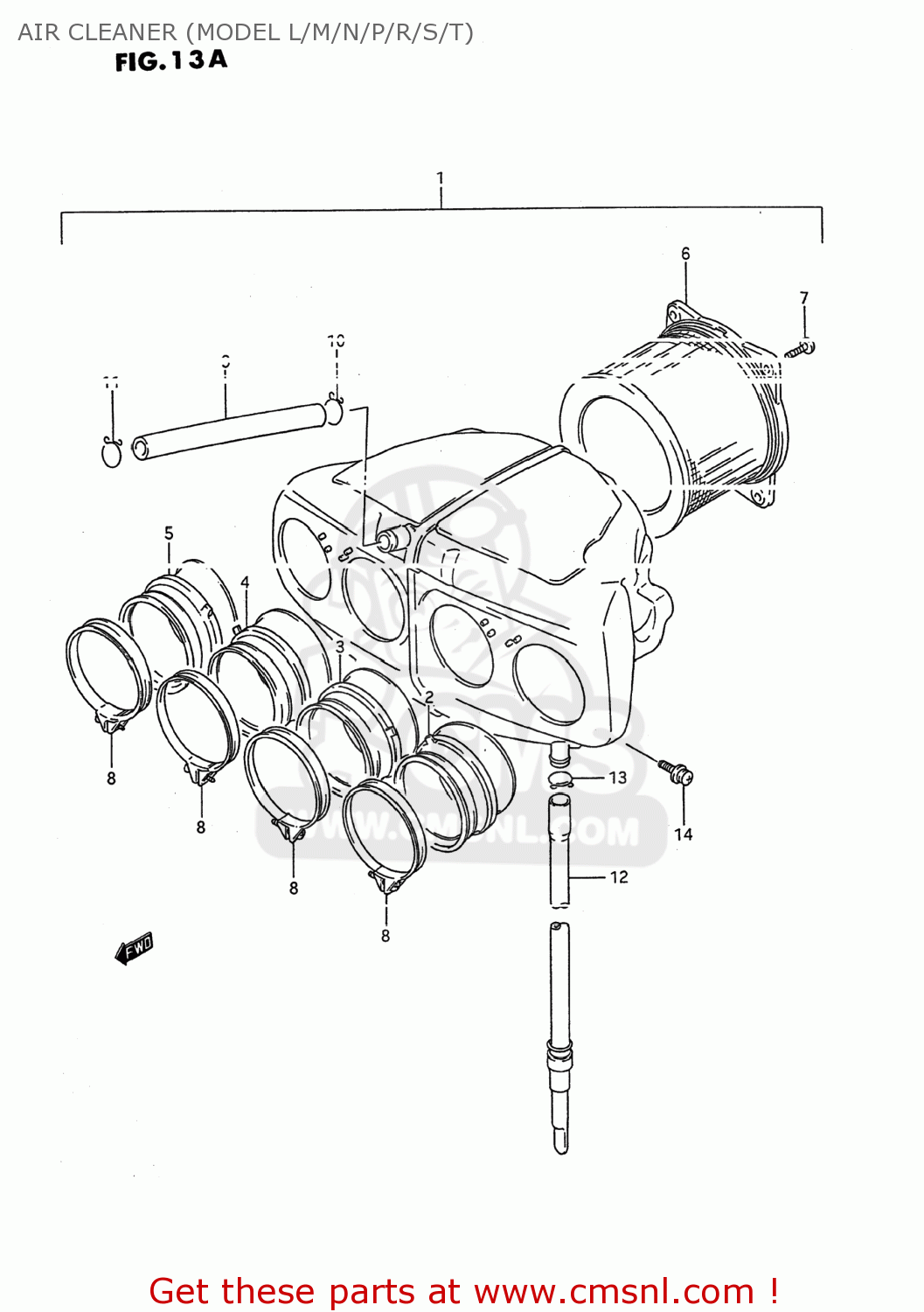 AIR CLEANER (MODEL L/M/N/P/R/S/T) GSX600F KATANA 1990 (L) USA (E03)