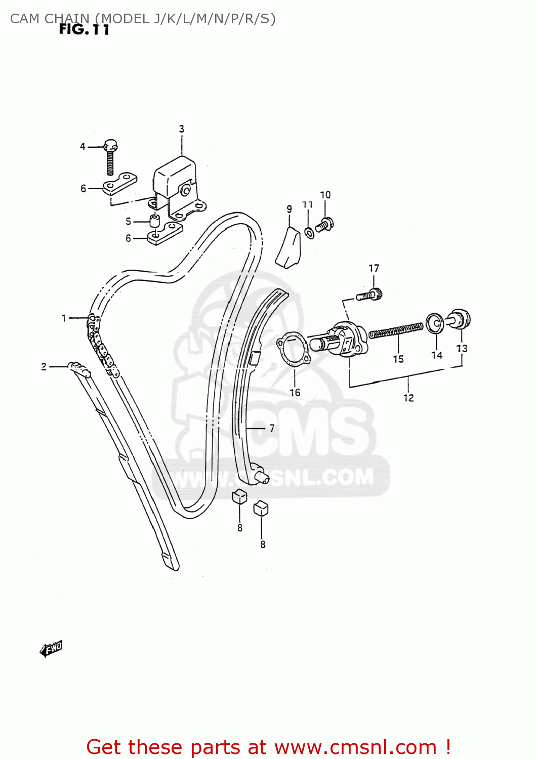 CAM CHAIN (MODEL J/K/L/M/N/P/R/S) GSX600F KATANA 1990 (L) USA (E03)