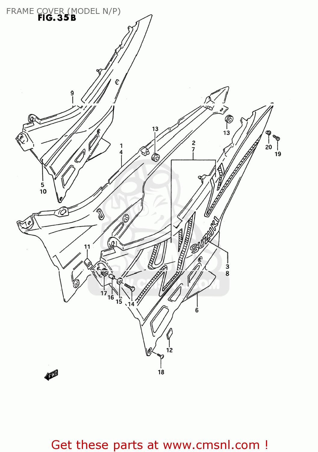 FRAME COVER (MODEL N/P) GSX600F KATANA 1990 (L) USA (E03)