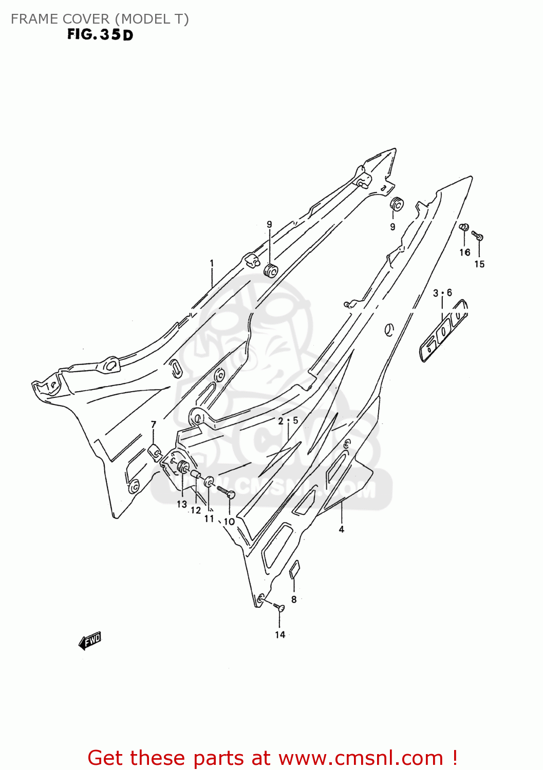FRAME COVER (MODEL T) GSX600F KATANA 1990 (L) USA (E03)