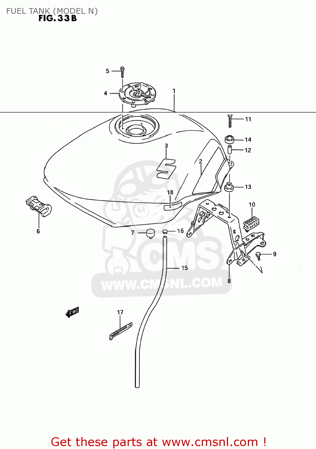 FUEL TANK (MODEL N) GSX600F KATANA 1990 (L) USA (E03)