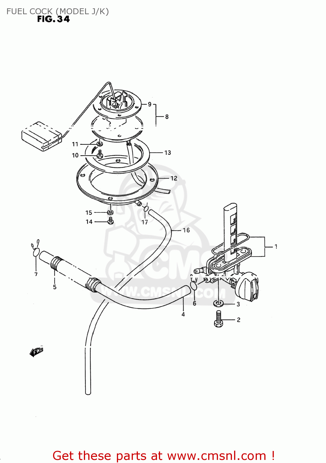 FUEL COCK (MODEL J/K) GSX600F KATANA 1991 (M) USA (E03)