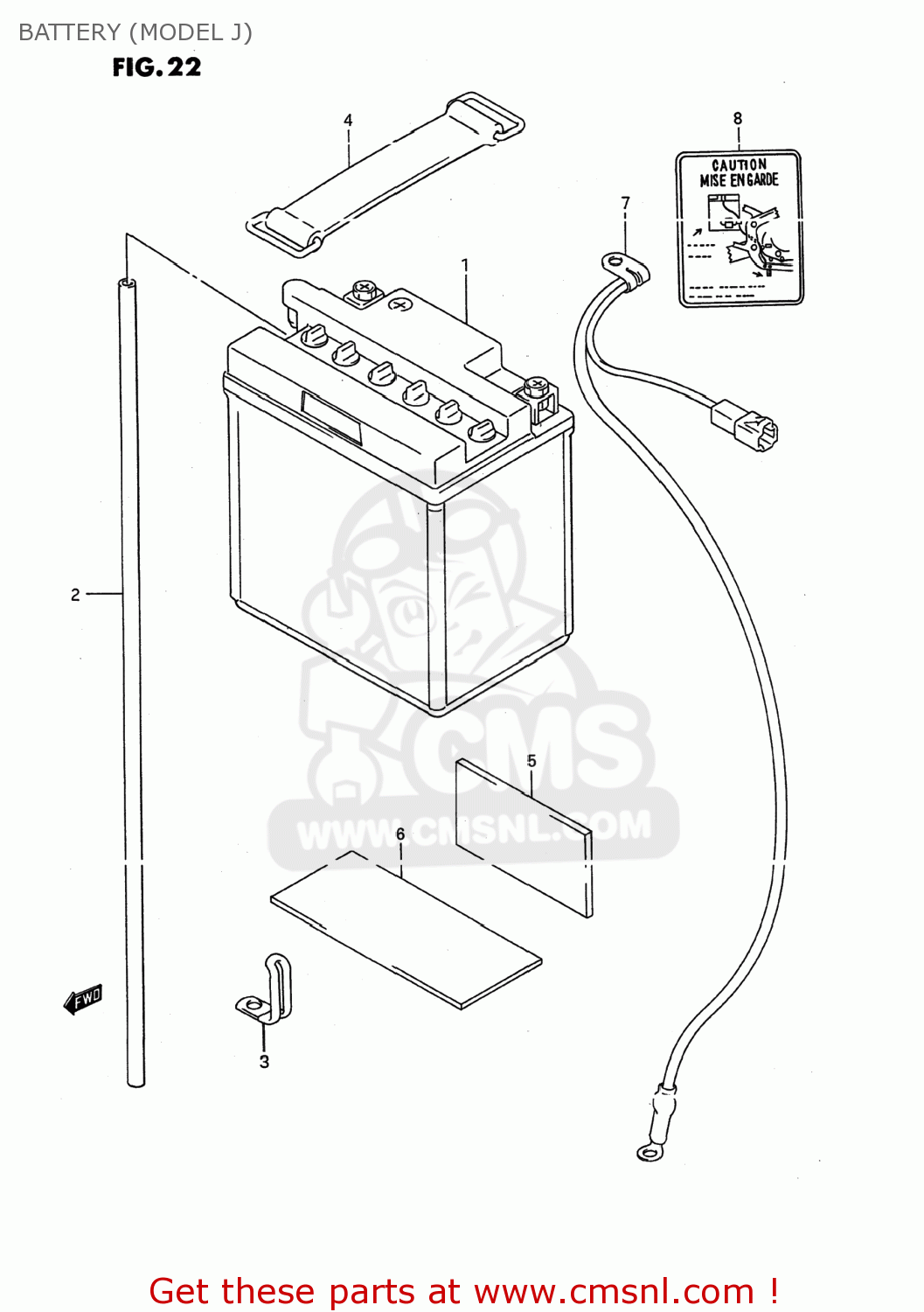 BATTERY (MODEL J) GSX600F KATANA 1992 (N) USA (E03)