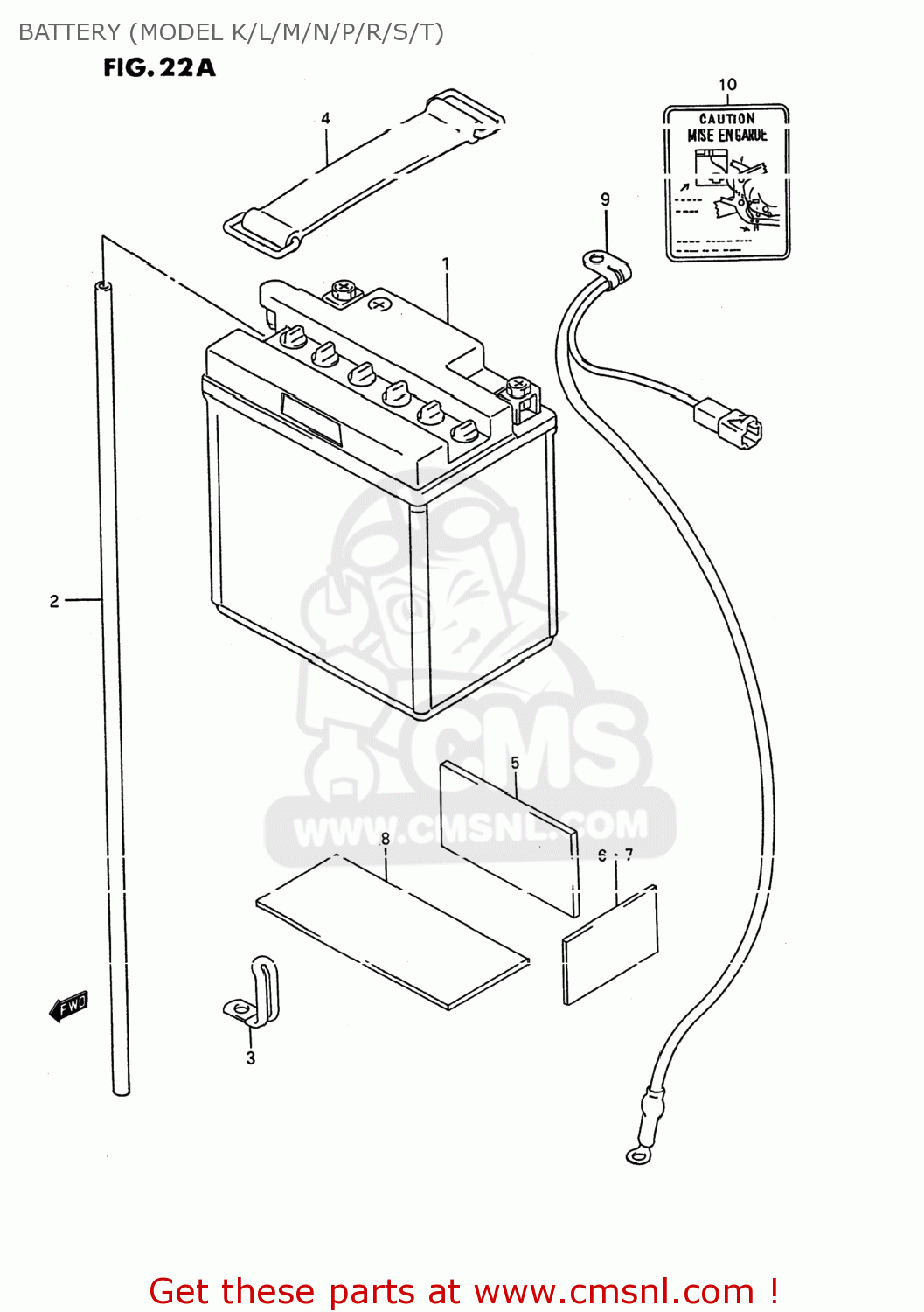 BATTERY (MODEL K/L/M/N/P/R/S/T) GSX600F KATANA 1992 (N) USA (E03)