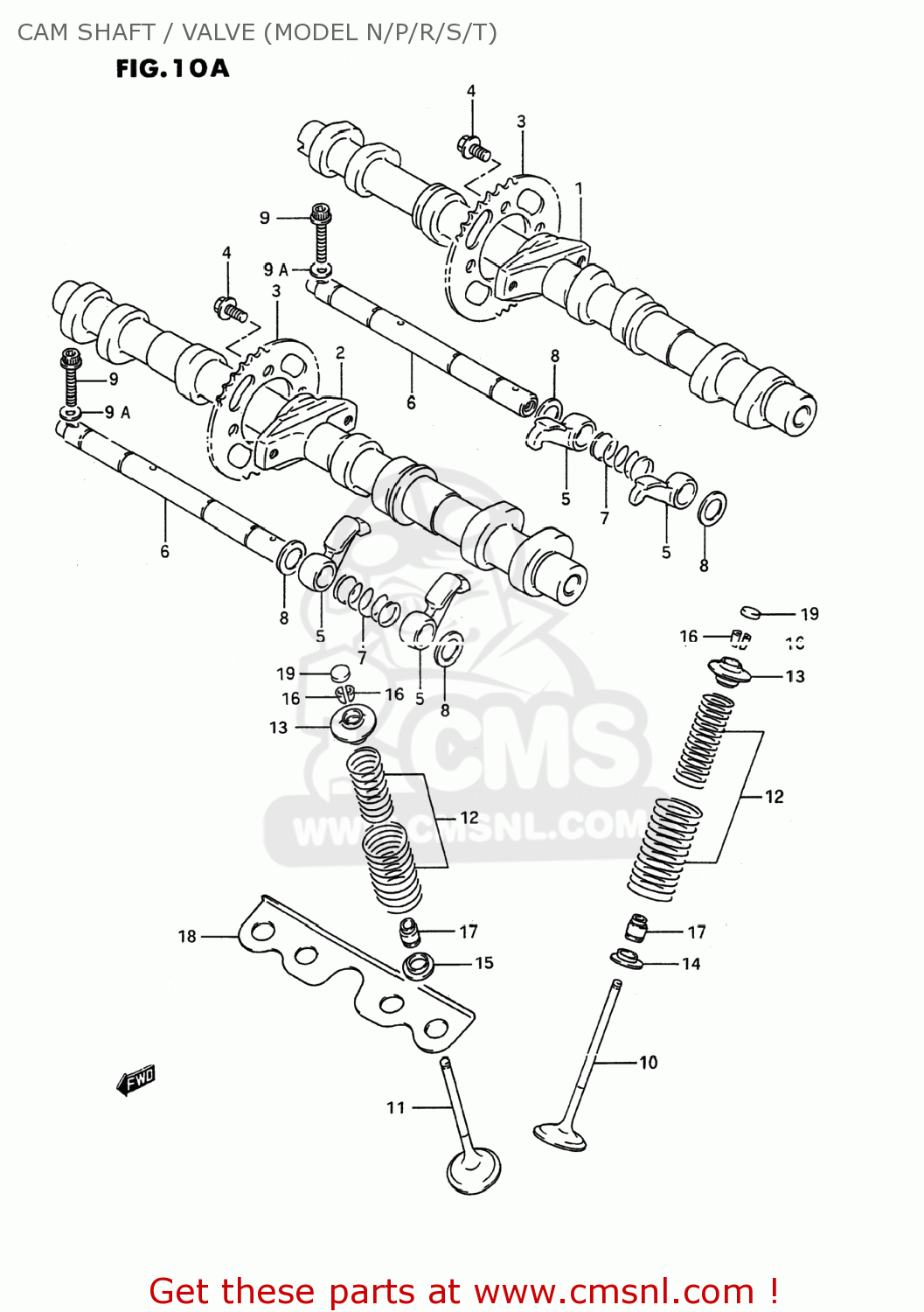CAM SHAFT / VALVE (MODEL N/P/R/S/T) GSX600F KATANA 1992 (N) USA (E03)