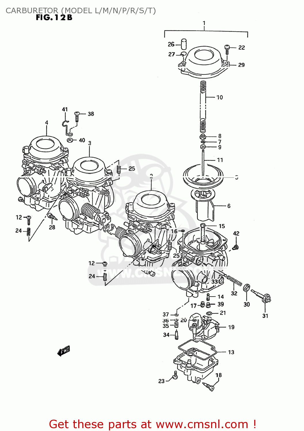 CARBURETOR (MODEL L/M/N/P/R/S/T) GSX600F KATANA 1992 (N) USA (E03)
