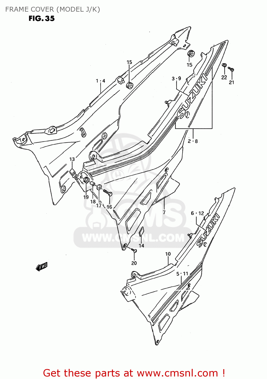 FRAME COVER (MODEL J/K) GSX600F KATANA 1992 (N) USA (E03)
