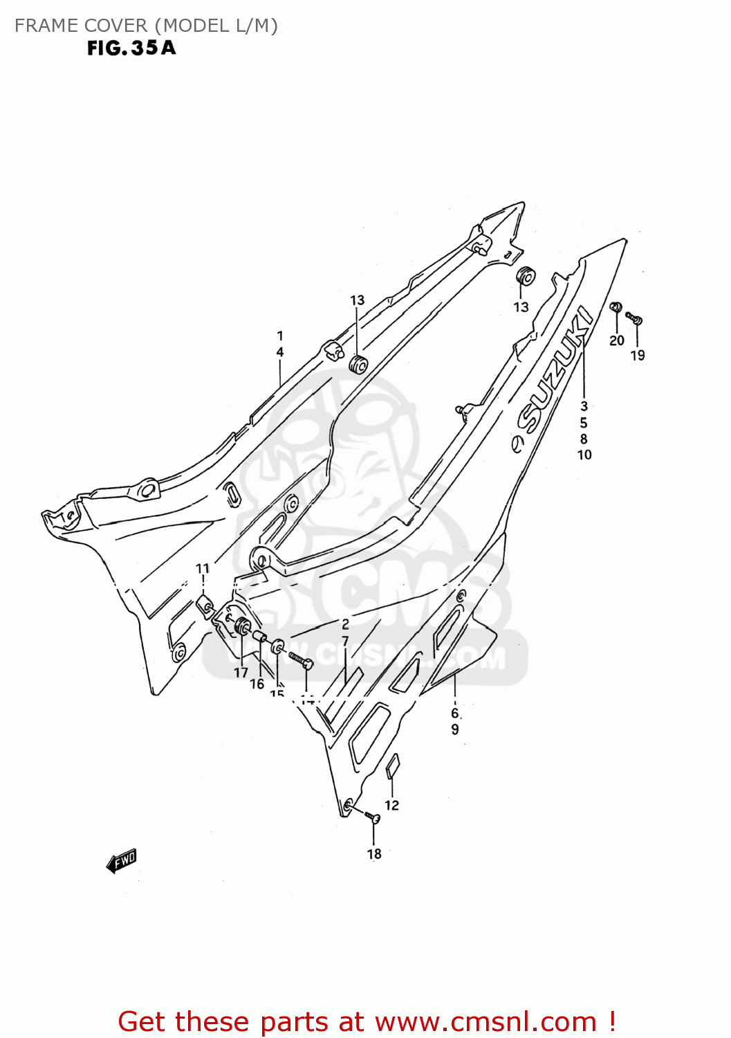 FRAME COVER (MODEL L/M) GSX600F KATANA 1992 (N) USA (E03)