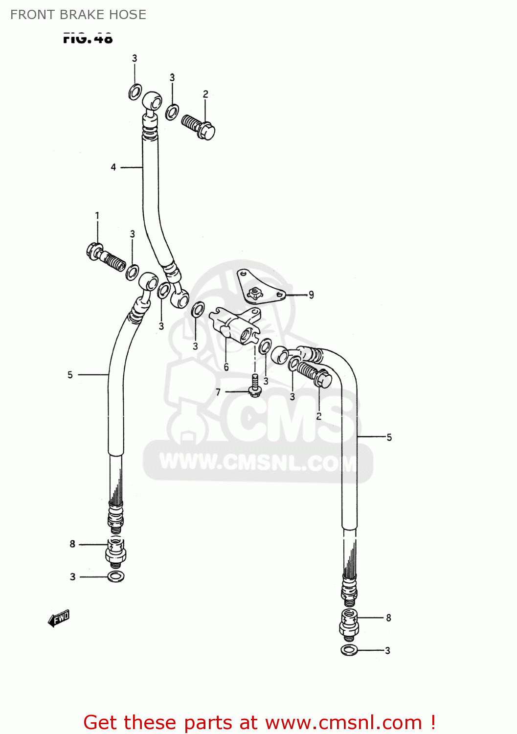FRONT BRAKE HOSE GSX600F KATANA 1992 (N) USA (E03)