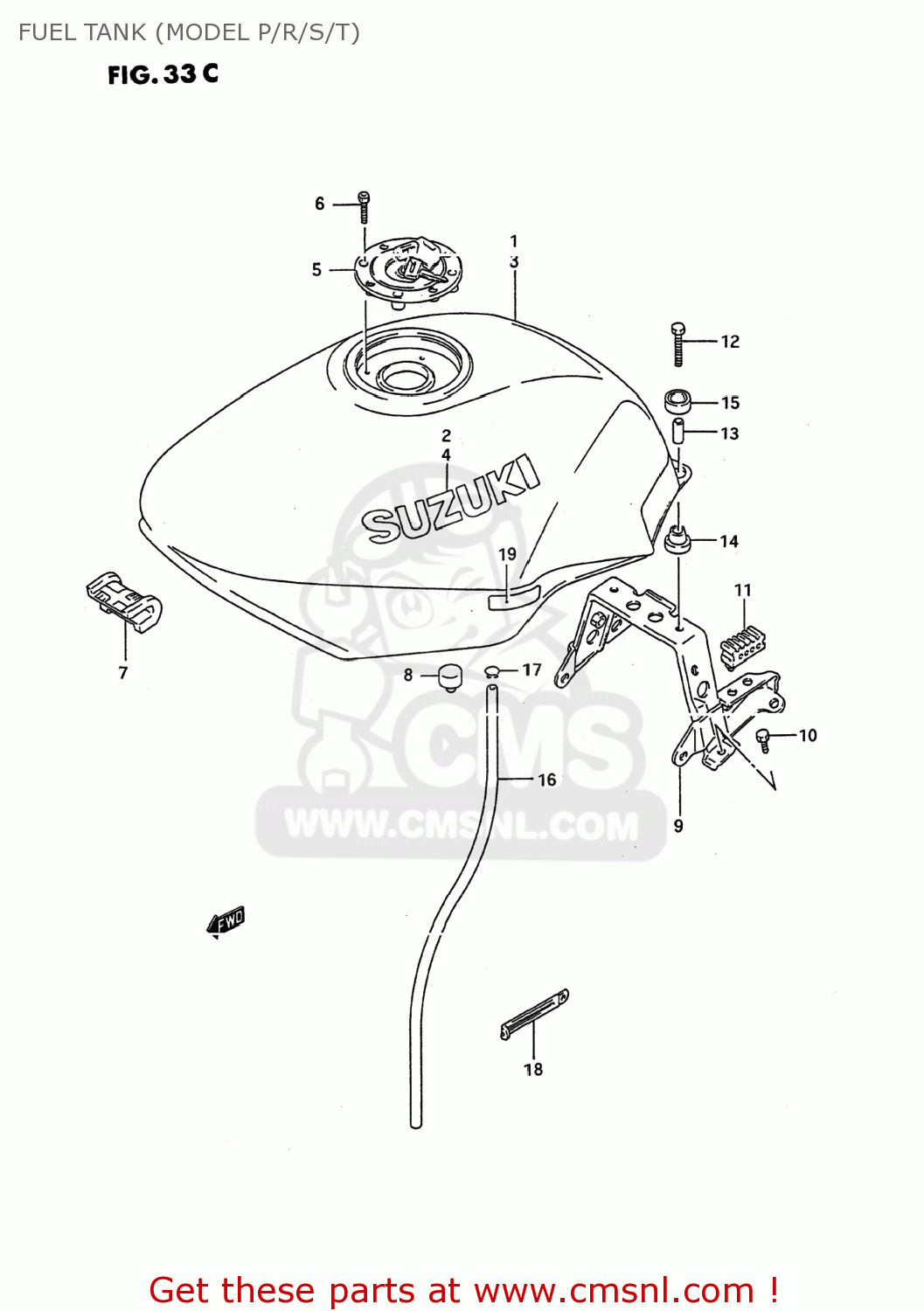 FUEL TANK (MODEL P/R/S/T) GSX600F KATANA 1992 (N) USA (E03)