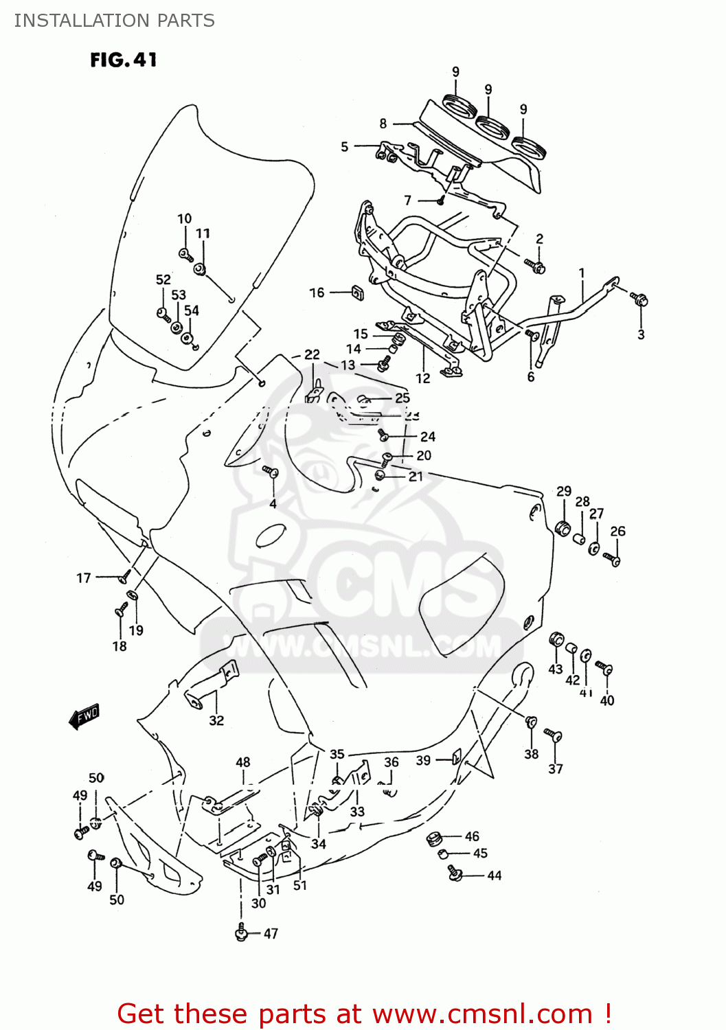 INSTALLATION PARTS GSX600F KATANA 1992 (N) USA (E03)