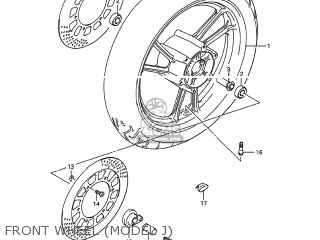 FRONT WHEEL (MODEL J) - GSX600F KATANA 1992 (N) USA (E03)