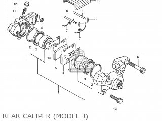 REAR CALIPER (MODEL J) - GSX600F KATANA 1992 (N) USA (E03)
