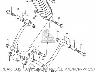 REAR CUSHION LEVER (MODEL K/L/M/N/P/R/S/T) - GSX600F KATANA 1992 (N) USA (E03)