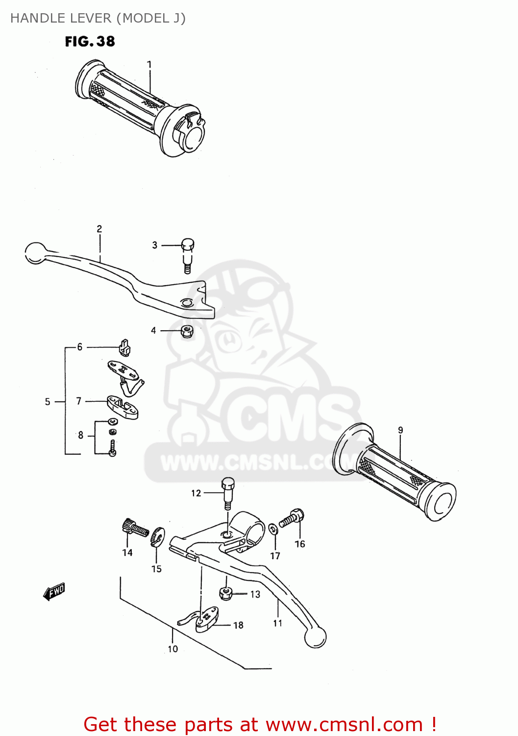 HANDLE LEVER (MODEL J) GSX600F KATANA 1993 (P) USA (E03)
