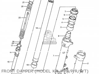 FRONT DAMPER (MODEL K/L/M/N/P/R/S/T) - GSX600F KATANA 1993 (P) USA (E03)