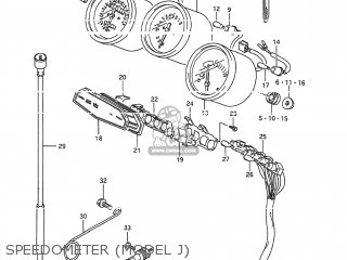 SPEEDOMETER (MODEL J) - GSX600F KATANA 1993 (P) USA (E03)