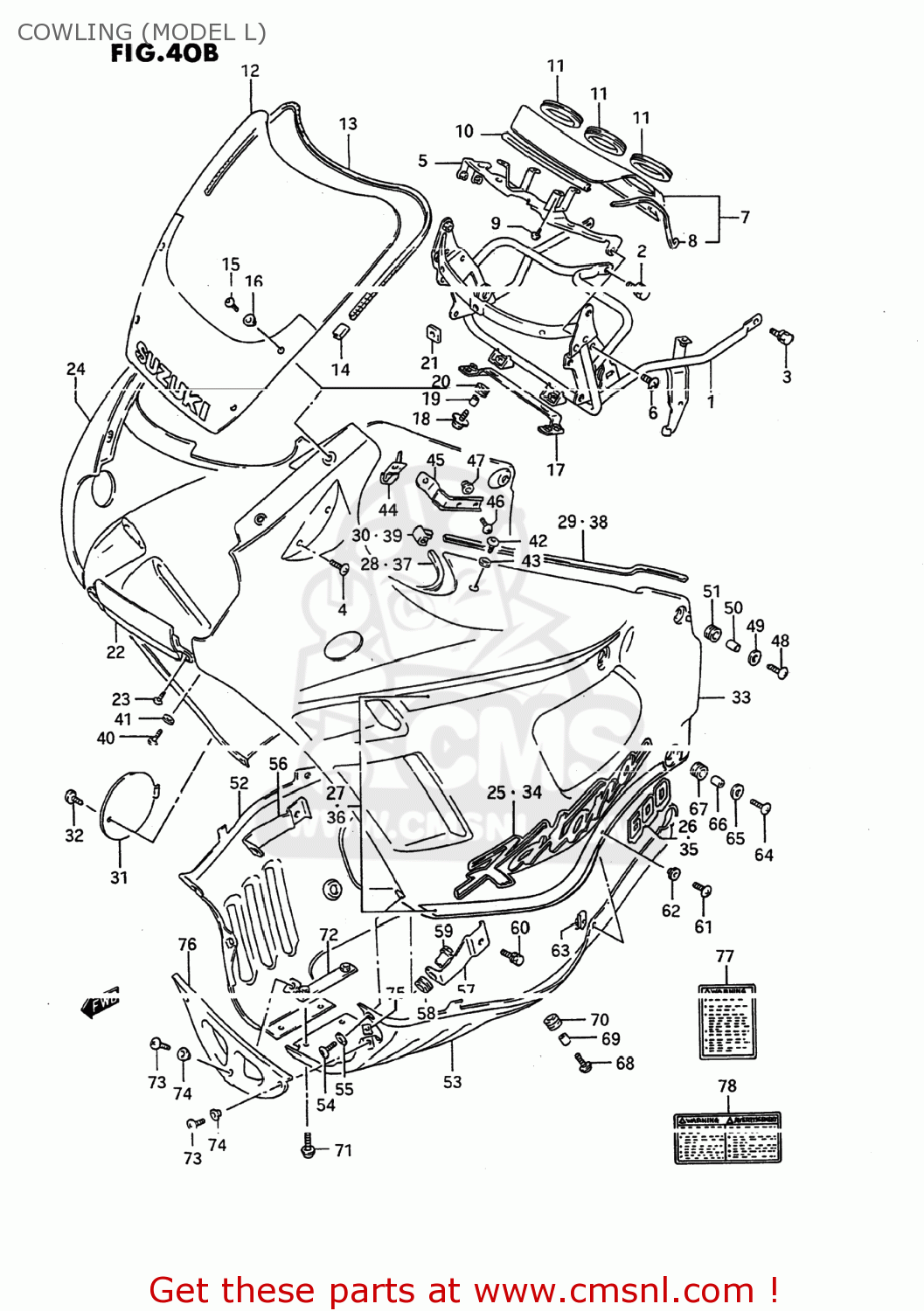 COWLING (MODEL L) GSX600F KATANA 1994 (R) USA (E03)