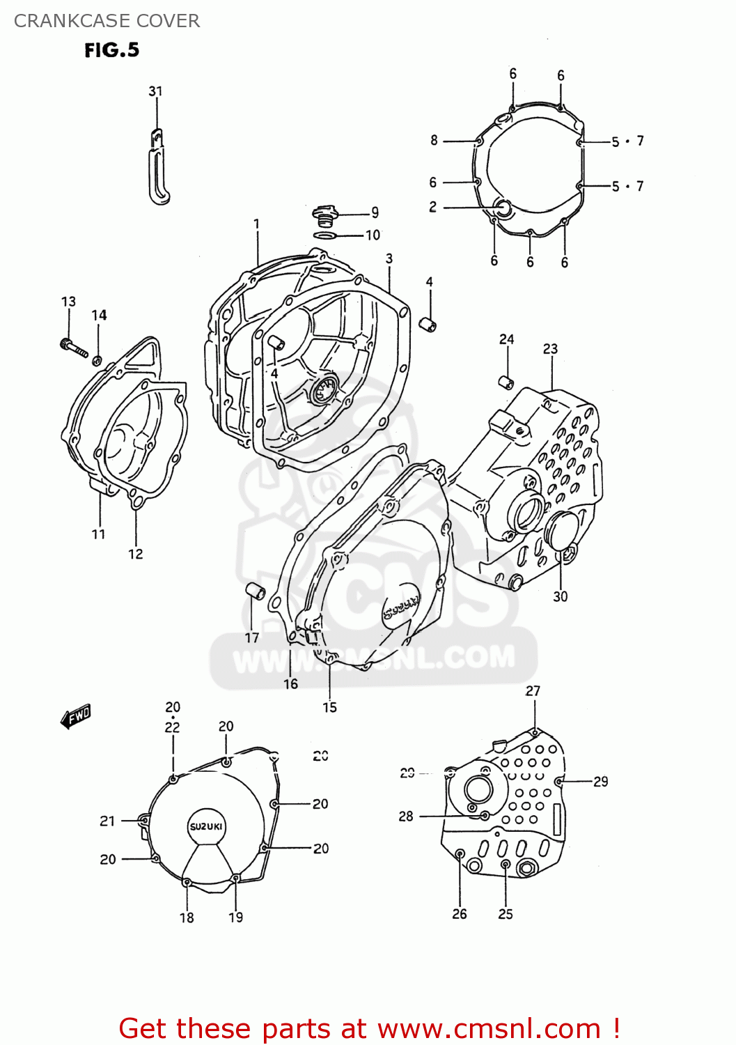 CRANKCASE COVER GSX600F KATANA 1994 (R) USA (E03)