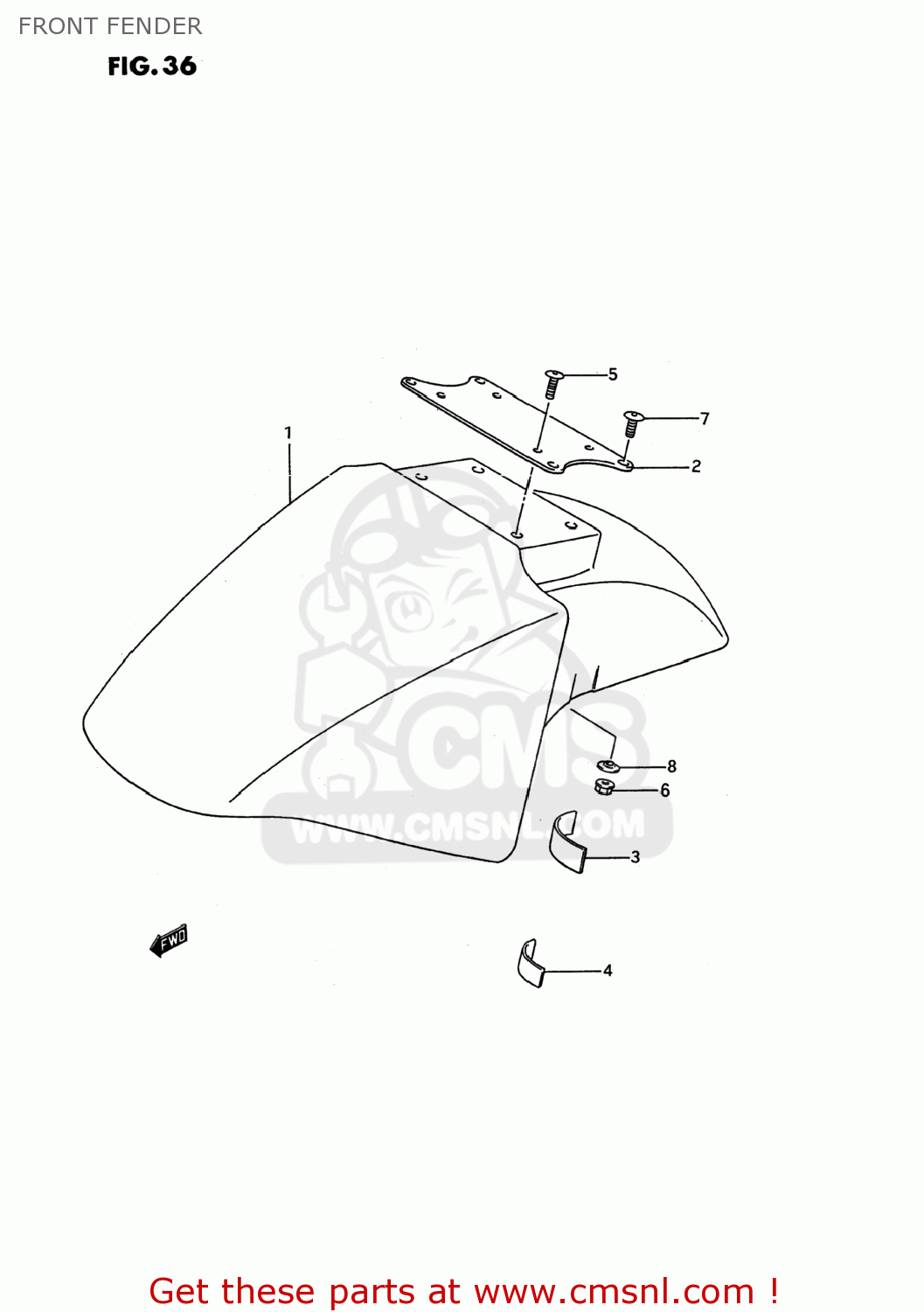 FRONT FENDER GSX600F KATANA 1994 (R) USA (E03)