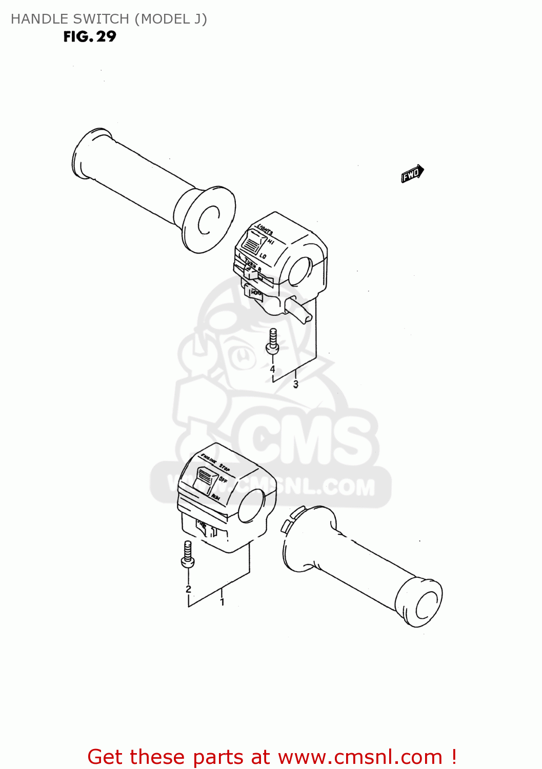 HANDLE SWITCH (MODEL J) GSX600F KATANA 1994 (R) USA (E03)