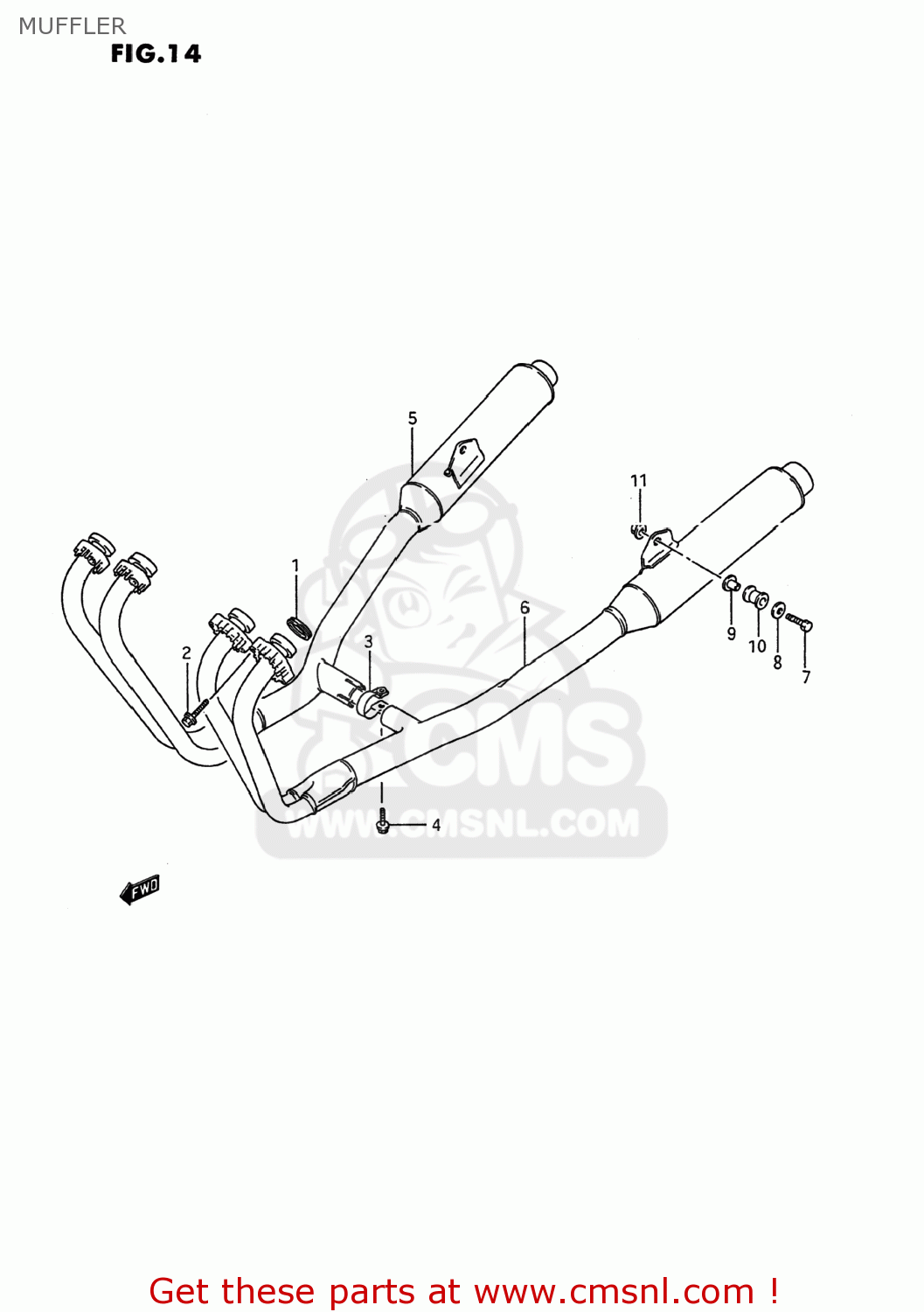 MUFFLER GSX600F KATANA 1994 (R) USA (E03)