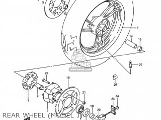 REAR WHEEL (MODEL J) - GSX600F KATANA 1994 (R) USA (E03)