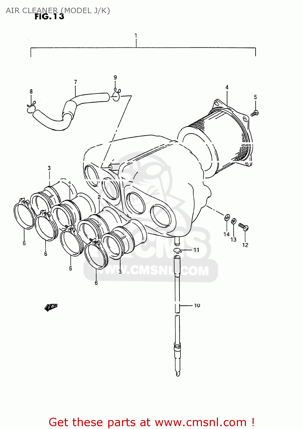 AIR CLEANER (MODEL J/K) GSX600F KATANA 1995 (S) USA (E03)